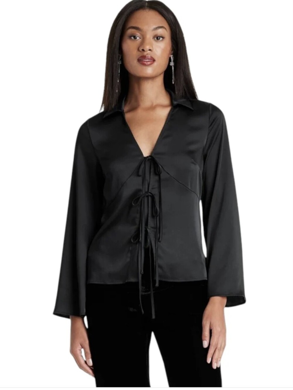 A New Day Tie Front Blouse
